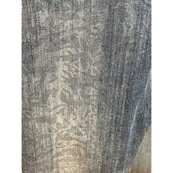 Nurture Womens Distressed Denim Jeans Subtle Leaf Print Raw Hem Size 14 - Picture 9 of 14